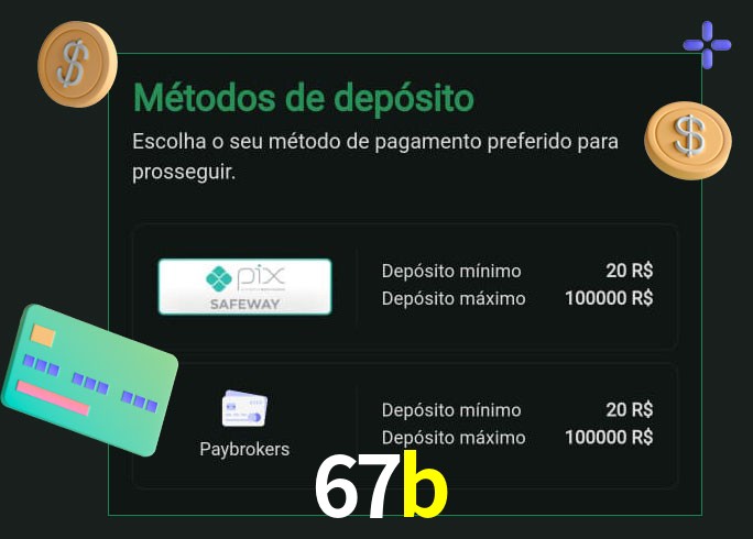 O cassino 67b oferece uma grande variedade de métodos de pagamento